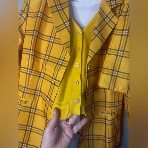 WOMENS Y2K AUTHENTIC CLUELESS CHER YELLOW PLAID COSTUME, COSPLAY, PREPPY, Medium - Picture 7 of 11